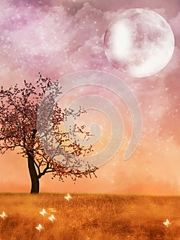 Fantasy Landscape with moon