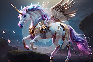 Fantasy Legends: AI-Generated Mythical Creatures, Spotlighting Graceful Unicorns