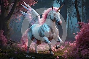 Fantasy Legends: AI-Generated Mythical Creatures, Spotlighting Graceful Unicorns