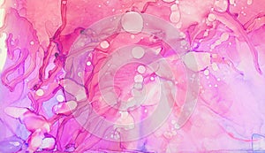 Fantasy light blue, pink and purple alcohol ink abstract background