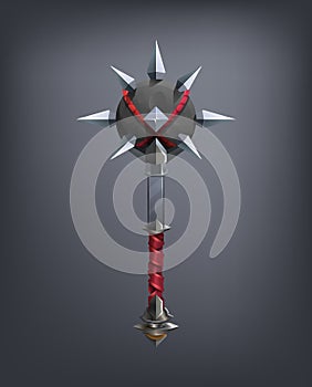 Fantasy mace weapon for game or cards.