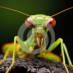 Fantasy macrophotography of a mantis