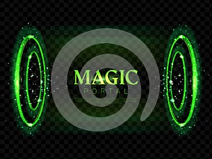 Fantasy magic portal futuristic hologram teleport