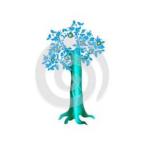 Fantasy magic tree, object for witchcraft vector design illustration