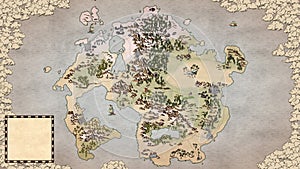 Fantasy map drawing with white-space