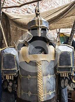 Fantasy medieval metal armor protective wear swordman