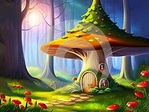Fantasy mushroom house