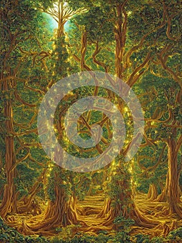 Fantasy mythological teee of life