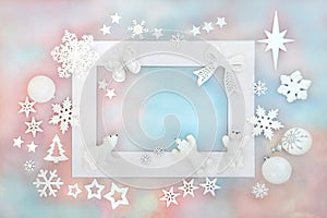 Fantasy North Pole Theme Christmas Background Frame