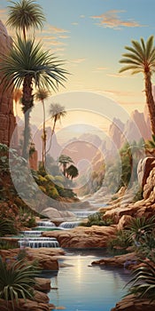 Fantasy Oasis: Mesopotamian Art Meets Highly Detailed Environments