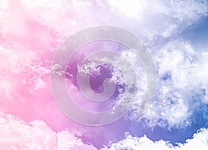 Fantasy pink and blue sky, spiritual and nature background