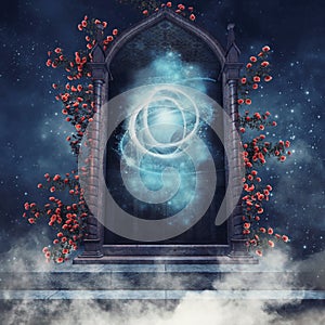 Fantasy portal with roses photo
