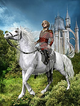 Fantasy prince on a horse