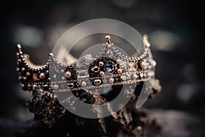 Fantasy royal crown, fairytale precious jewellery.