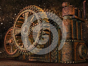 Fantasy rusty machinery