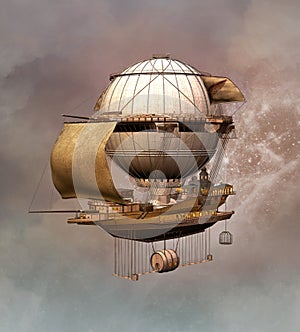Fantasy steampunk airship