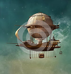 Fantasy steampunk airship