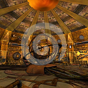 Fantasy steampunk background