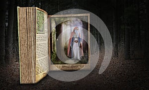 Fantasy Surreal Medieval Wizard, Book photo