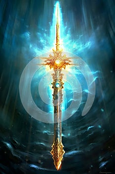 Fantasy, Sword of Light, Symbol.Generative AI