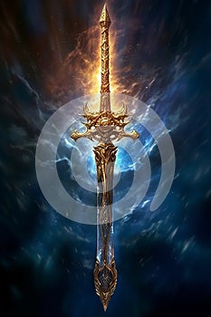 Fantasy, Sword of Light, Symbol.Generative AI