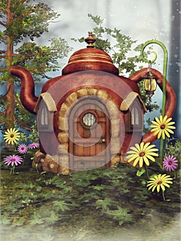 Fantasy teapot cottage