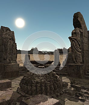 Fantasy temple ruins