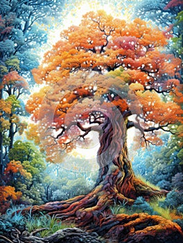 Fantasy Tree of Life Painting