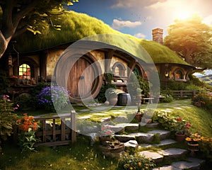 The Fantasy Village shir houses have round doors and windows.