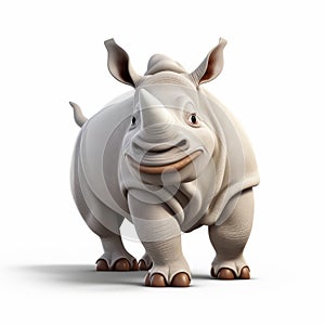 Fantasy White Rhino: Playful Caricature In 8k Resolution photo