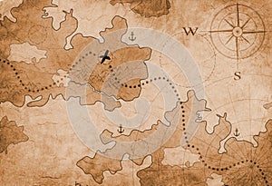Fantasy world old nautical map