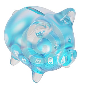 Fantom (FTM) Clear Glass piggy bank photo