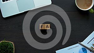 FAQ abbreviation made of cubes, frequently asked questions, online forum