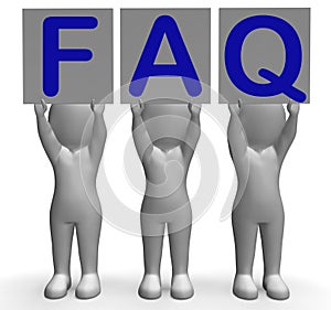 FAQ Banners Shows Frequent Assistance And