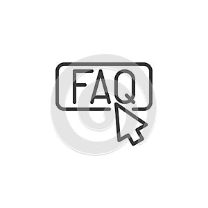 FAQ button line icon