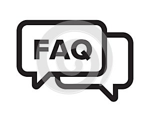FAQ chat bubble, ask dialog vector web icon
