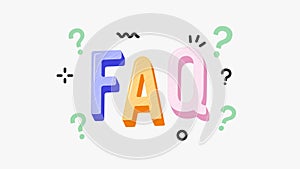FAQ concept with 3d letters and question marks