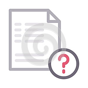 FAQ Files thin color line vector icon