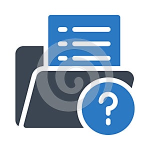 Faq folder glyph color vector icon