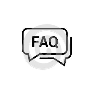 Faq help line design icon. Query frequently question speech vector information symbol photo