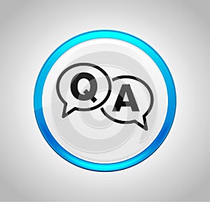 Faq icon round blue push button