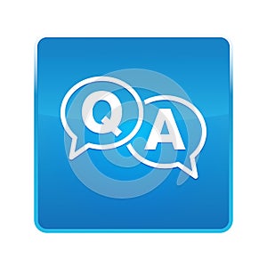 Faq icon shiny blue square button