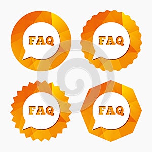 FAQ information sign icon. Help symbol.