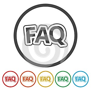 FAQ information sign icon