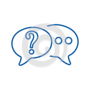 Faq, queries, question line icon. Outline vector