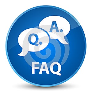 Faq (question answer bubble icon) elegant blue round button