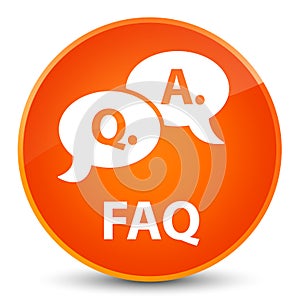 Faq (question answer bubble icon) elegant orange round button