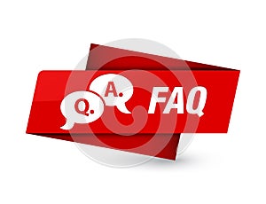 Faq (question answer bubble icon) premium red tag sign