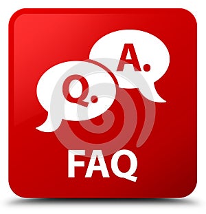 Faq (question answer bubble icon) red square button