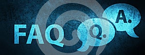 Faq (question answer bubble icon) special blue banner background